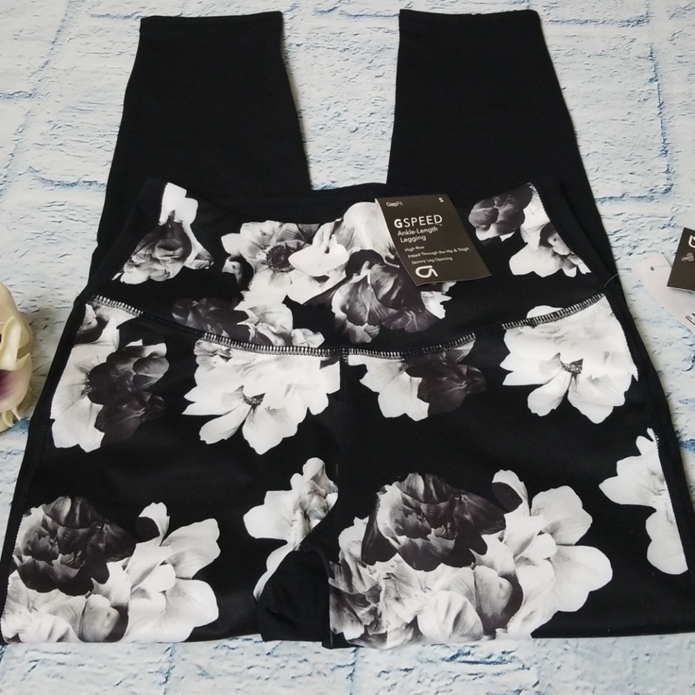 Womens Gap Fit GSpeed Ankle Length Floral Leggings - Picture 4 of 5
